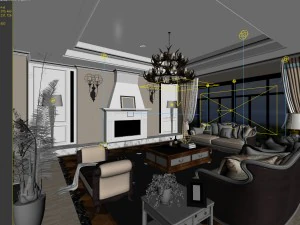 european-style living room design 14 3D Model