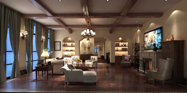 european-style living room design 19 3Dモデル .c4d .max .obj .3ds .fbx .stl .blend 