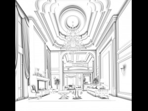 european-style living room design 21 Model 3D