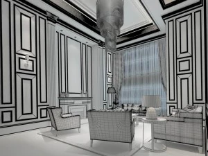 european-style living room design 23 3D Model