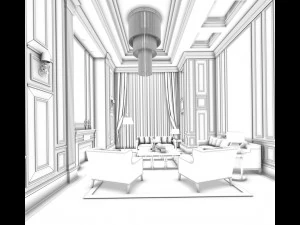 european-style living room design 23 3D Model