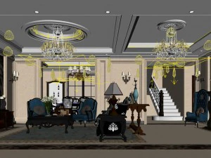 european-style living room design 24 3D Model