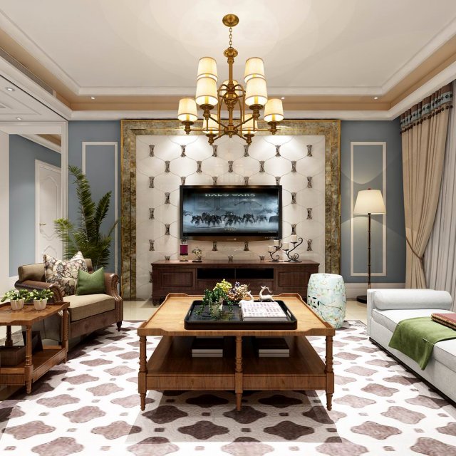european-style living room design 26 3D Модель .c4d .max .obj .3ds .fbx .stl .blend 