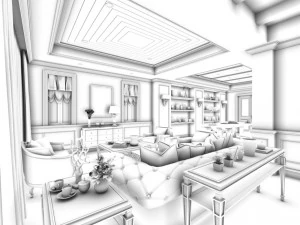 european-style living room design 07 3D Model