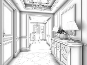 european-style living room design 03 3D Model