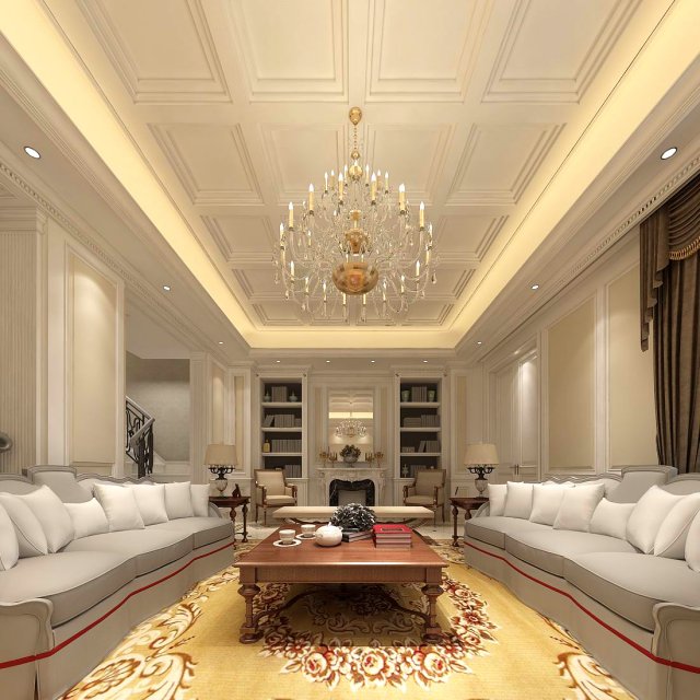 european-style living room design 04 Modelo 3D .c4d .max .obj .3ds .fbx .stl .blend 