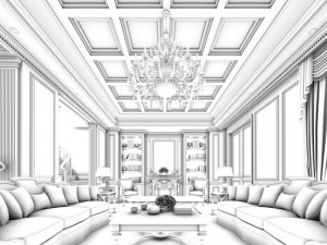 european-style living room design 04 Modelo 3D