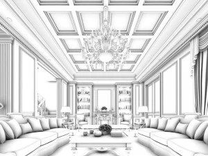 european-style living room design 04 3D Model