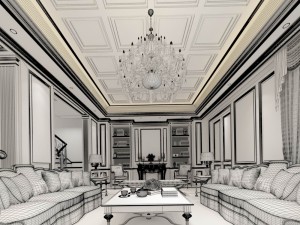 european-style living room design 04 Modelo 3D