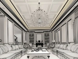 european-style living room design 04 3D Model