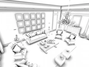 european-style living room design 06 3D Model