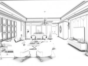 european-style living room design 06 3D Model