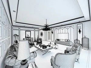 european-style living room design 06 3D Model
