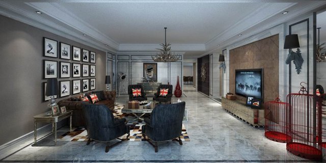 european-style living room design 06 3D Модель .c4d .max .obj .3ds .fbx .stl .blend 
