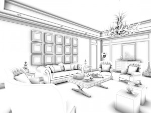 european-style living room design 06 3D Модель