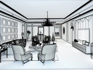 european-style living room design 06 3D Model