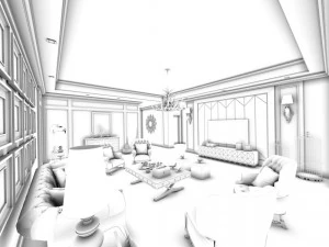european-style living room design 06 3D Model