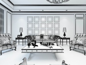 european-style living room design 06 3D Модель