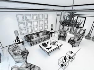 european-style living room design 06 3D Модель