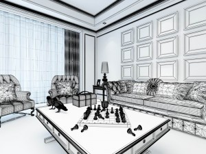 european-style living room design 06 3D Модель
