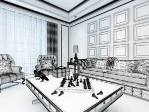 european-style living room design 06 3D Model