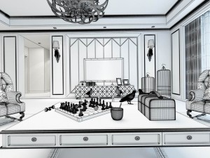 european-style living room design 06 3D Модель