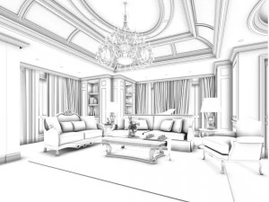european-style living room design 06 3D Model