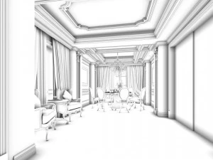 european-style living room design 06 3D Model