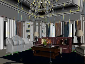 european-style living room design 06 3D Model