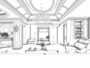 european-style living room design 06 3D Модель