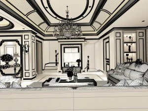 european-style living room design 06 3D Model