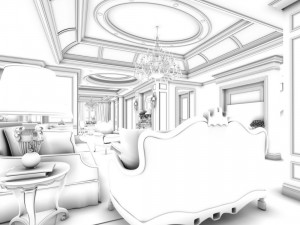european-style living room design 06 3D Модель