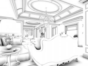 european-style living room design 06 3D Model