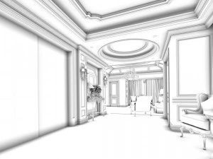 european-style living room design 06 3D Model