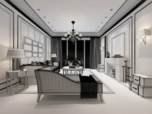 european-style living room design 01 3D Model