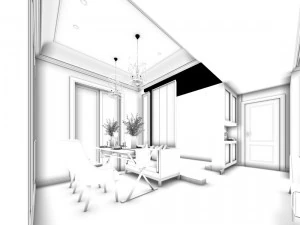 european-style living room design 01 3D Model