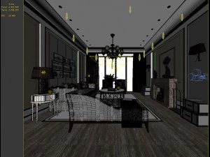 european-style living room design 01 3D Model