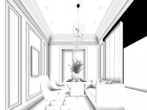 european-style living room design 01 3D Model