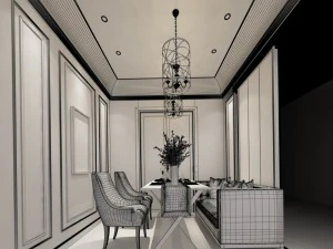 european-style living room design 01 3D Model