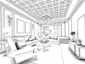 european-style living room design 09 3Dモデル