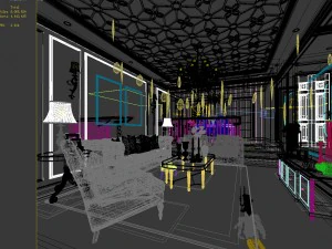 european-style living room design 09 3D Model
