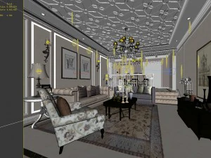 european-style living room design 09 3D Model