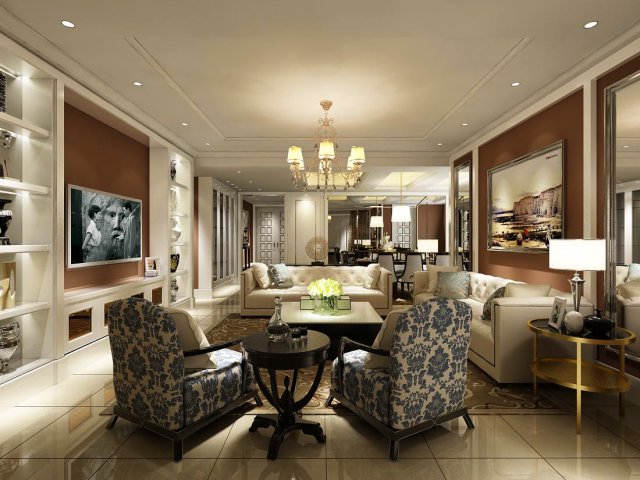 european-style living room design 10 3Dモデル .c4d .max .obj .3ds .fbx .stl .blend 