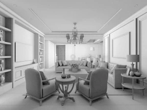 european-style living room design 10 3D Model