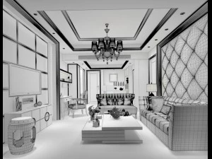 european-style living room design 12 3D Model