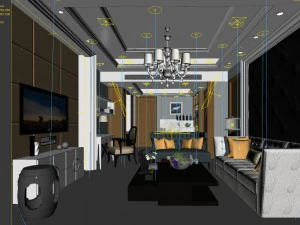 european-style living room design 12 3D Model