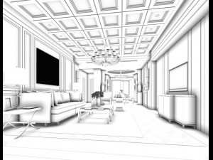 european-style living room design 13 3D Model