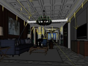 european-style living room design 13 3D Model