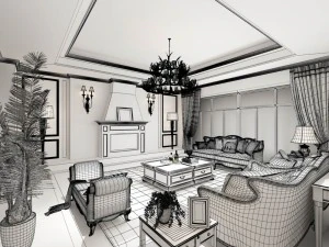 european-style living room design 14 3D Model