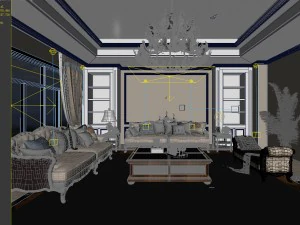 european-style living room design 14 3D Model